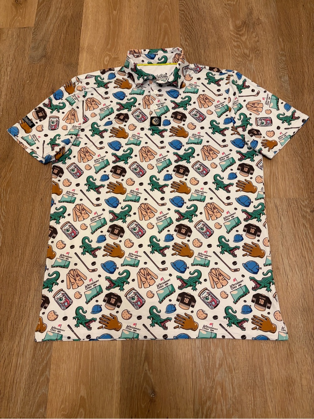 Birdie Boss Men’s Large Happy Gilmore Waterbury Open Golf Polo Shirt Alligator